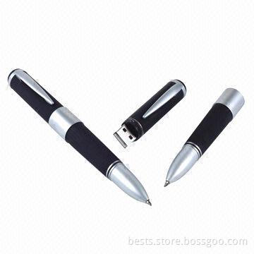 Promotional Pen USB Flash Drive with Copper Casing, Customized Logos and Packaging Ways are Accepted
